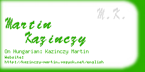 martin kazinczy business card